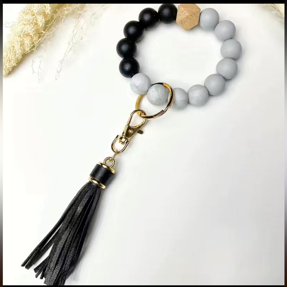 Bohemian Tassel & Beaded Silicone Keychain
